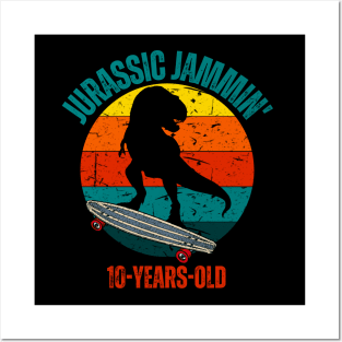 Jurassic Jammin' 10-Years-Old Boys Birthday Party Dinosaur Theme Posters and Art